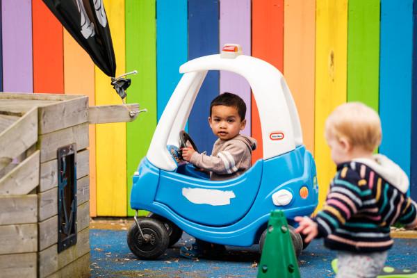 Two children in a playroom