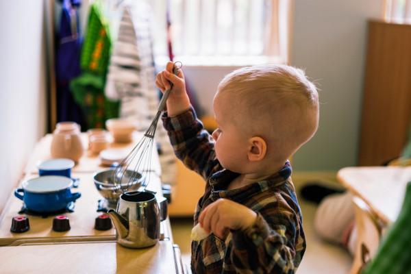 A child playing with toys