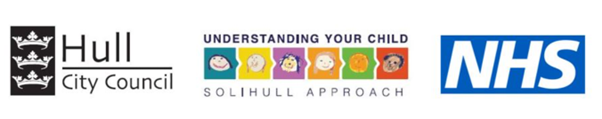 Banner with the Hull City Council, Solihull Approach, and NHS logos
