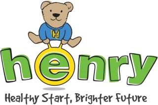 Teddy bear with Henry written in green writing